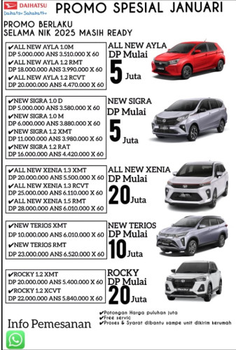 Promo Special Daihatsu batang Januari 2026